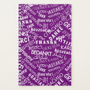 Thank You Text Planner Purple or Choose Colours