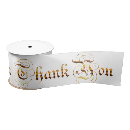 Thank you.text. satin ribbon
