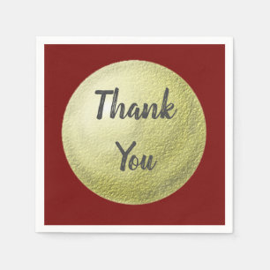 Thank You Textured Gold Circle Appreciation Napkin