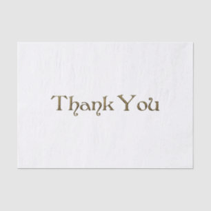 Thank You Thanks Golden Typography Text Elegant Tissue Paper