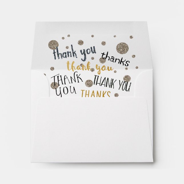 THANK YOU, THANKS Lined Card Invitation Envelope (Back (Bottom))