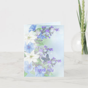 Thank you Thanks White Lily Garden Flower Card