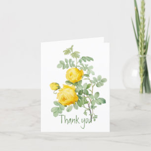 Thank you Thanks Yellow Rose Garden Flower Card