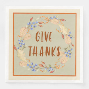 Thank you, Thanksgiving Wreath Napkins