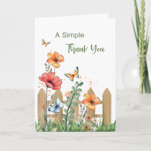 Thank You Thoughtful Kindness Butterflies Flowers Card