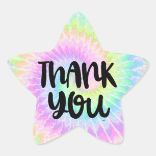 Thank you tie dye stickers