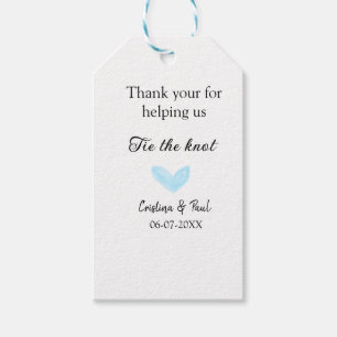 thank you tie the knot blue heart wedding rustic gift tags