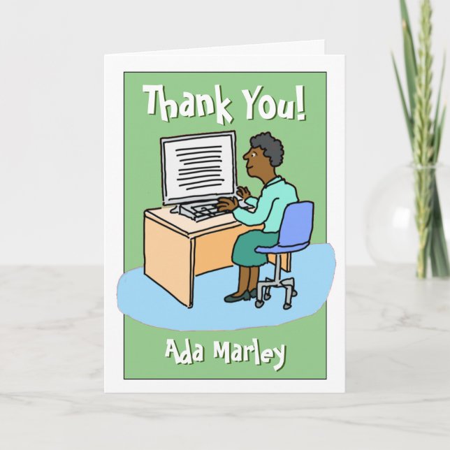 Thank You to a Black Female Office Co-Worker Card (Front)