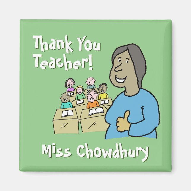 Thank You to a Female Teacher Magnet (Front)