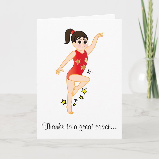 Thank-You to a Gymnastics Coach Thank You Card (Front)