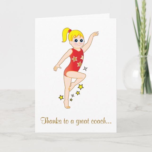 Thank-You to a Gymnastics Coach Thank You Card (Front)