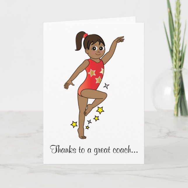 Thank-You to a Gymnastics Coach Thank You Card (Front)