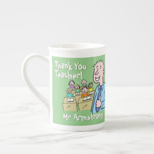 Thank You to a Male Teacher. Bone China Mug