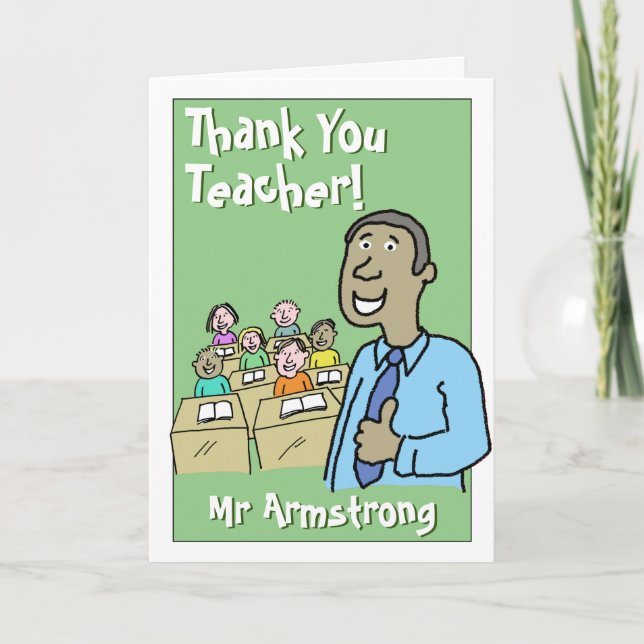 Thank You to a Male Teacher Card (Front)