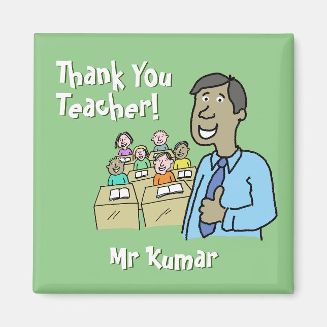 Thank You to a Male Teacher Magnet (Front)