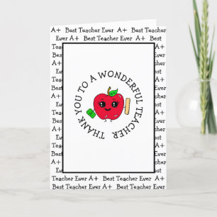 Thank You to a Wonderful Teacher Appreciation Card