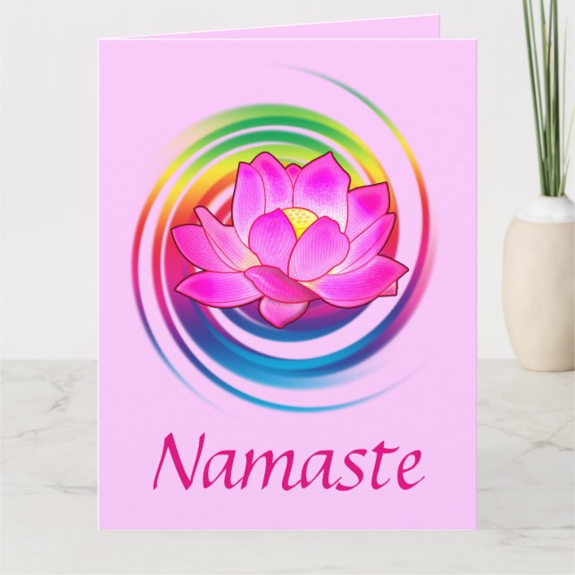 Thank You to a Yoga Teacher Lotus Flower Big Card (Front)