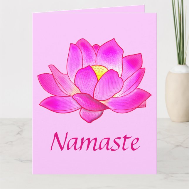 Thank You to a Yoga Teacher Lotus Flower Big Card (Front)