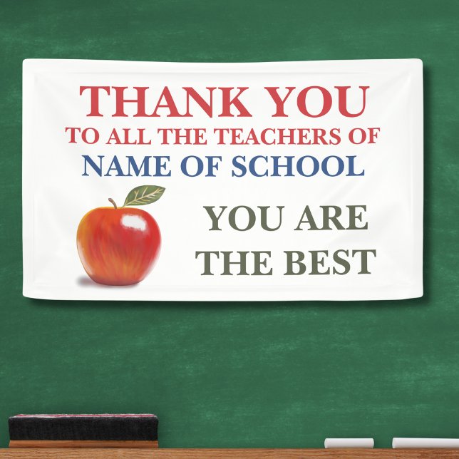 Thank You To All Teachers Red Apple Illustration Banner (Creator Uploaded)