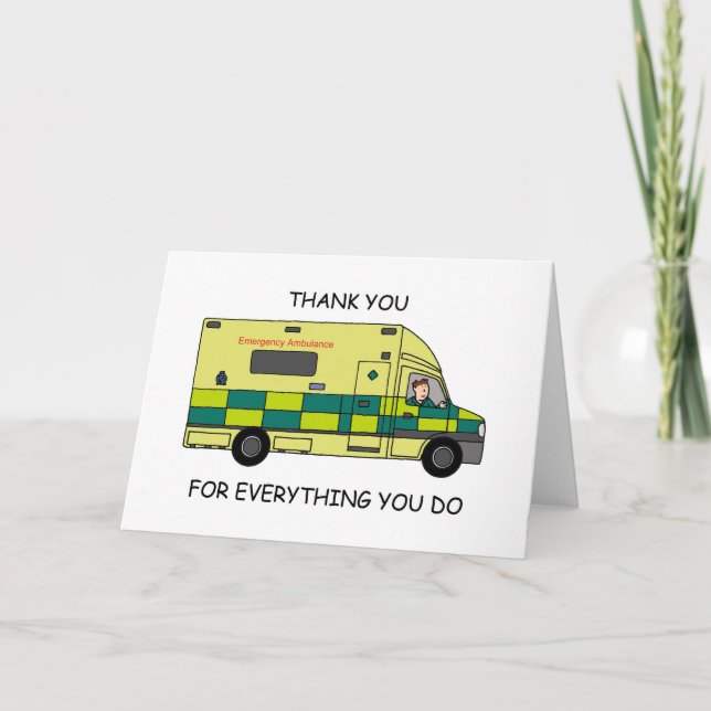 Thank You to Ambulance Staff Card (Front)