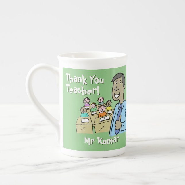 Thank You to an Asian Male Teacher Bone China Mug (Left)