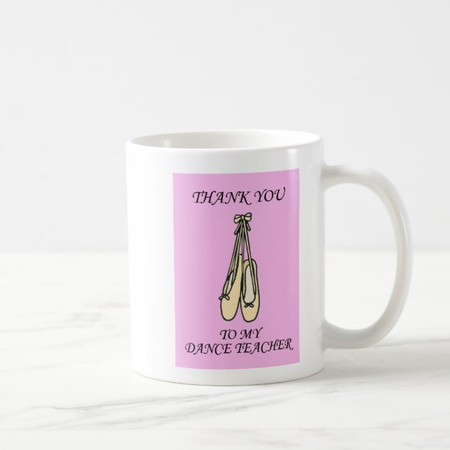 Thank You to Dance Teacher Ballet Shoes Coffee Mug (Right)