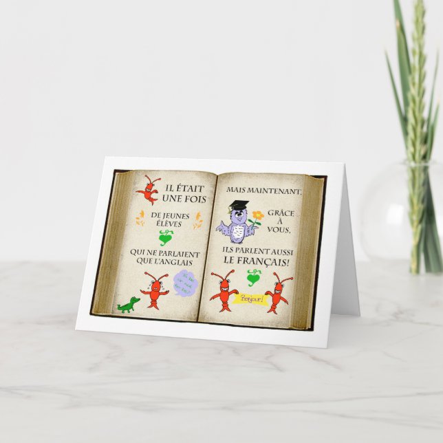 Thank you to French Teacher in French (Front)