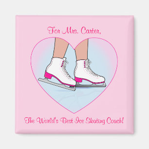Thank You to Ice Skating Coach Name Customisable Magnet