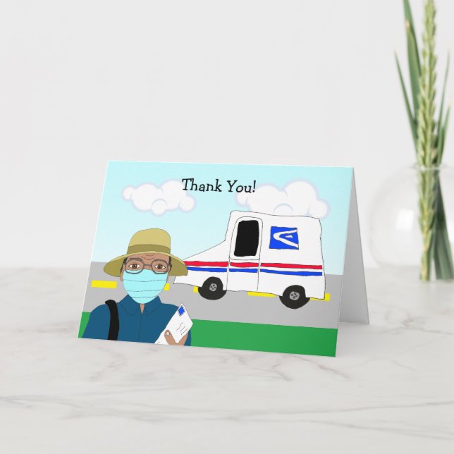 Thank you to Mail Men or Mail Ladies Card (Front)