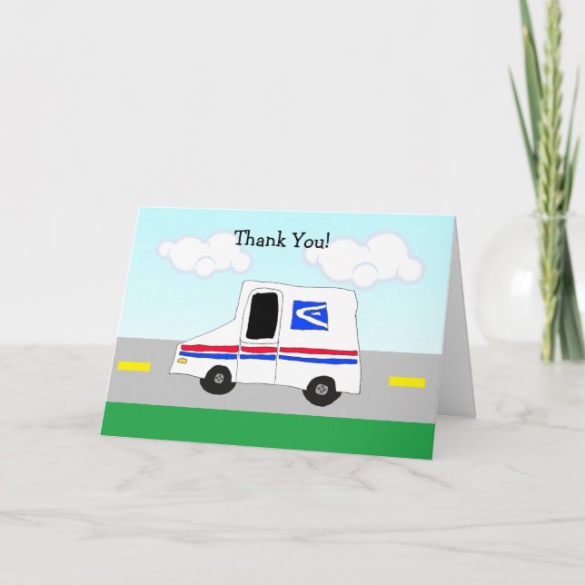 Thank you to Mail Men or Mail Ladies Card (Front)