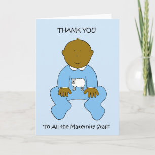 Thank You to Maternity Staff Baby Boy Card