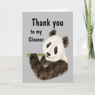 Thank you to my Cleaner with Funny Panda Bear Card