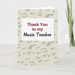 Thank You to my Music Teacher Card