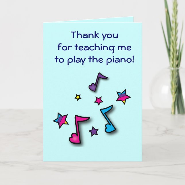 Thank you to My Piano Teacher Card (Front)
