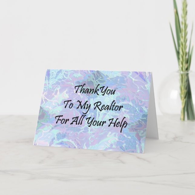 Thank You To My Realtor For All Your Help Card (Front)