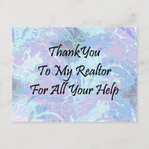 Thank You To My Realtor For All Your Help Postcard