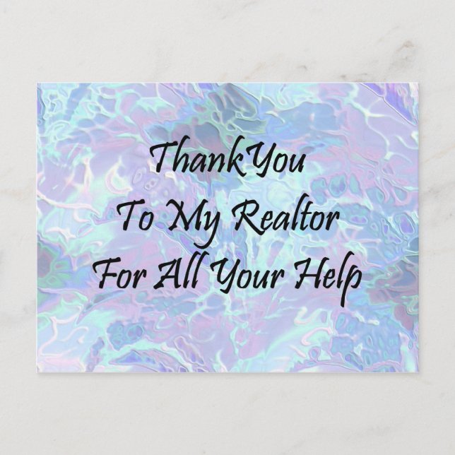 Thank You To My Realtor For All Your Help Postcard (Front)