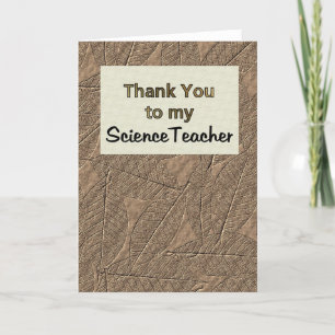 Thank You To My Science Teacher Card