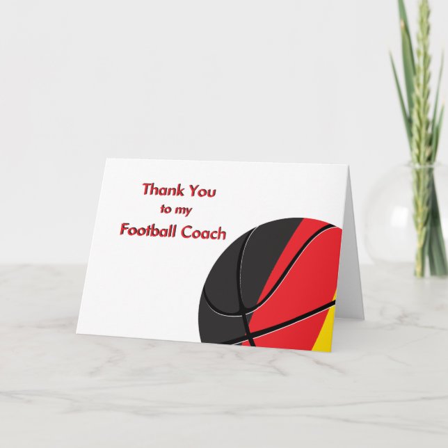 Thank You to my Soccer & Football Coach Card (Front)