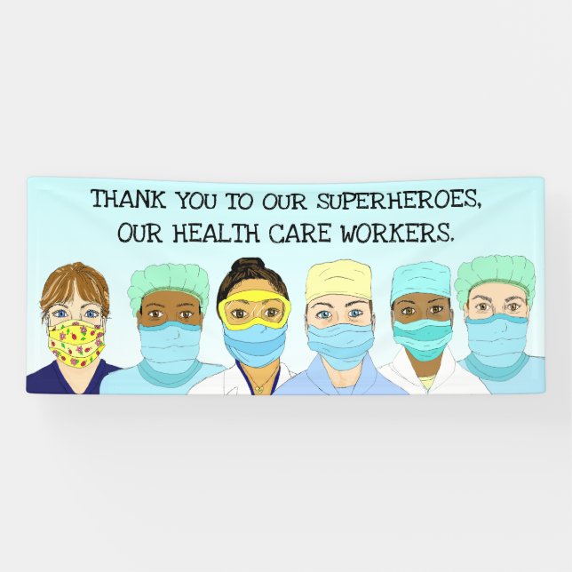 Thank you to our Health Care Workers Superheroes Banner (Horizontal)