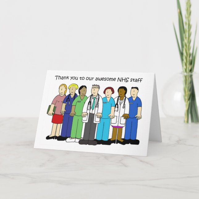 Thank you to Our NHS Staff Cartoon Group Card (Front)