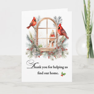 Thank You to Realtor for Finding Home Cardinal Card