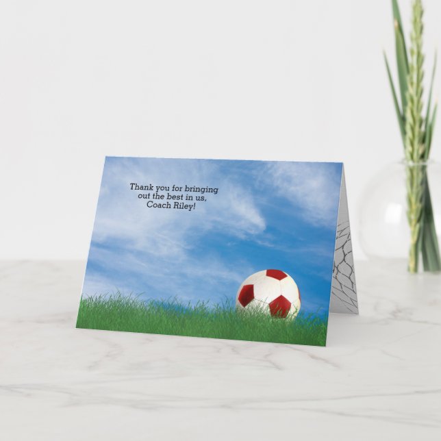 thank you to soccer coach card (Front)