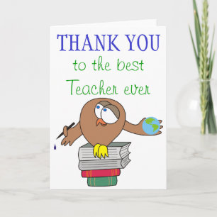 Thank You to the best Teacher ever Cards