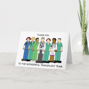 Thank You to the Transplant Team Cartoon Group Card