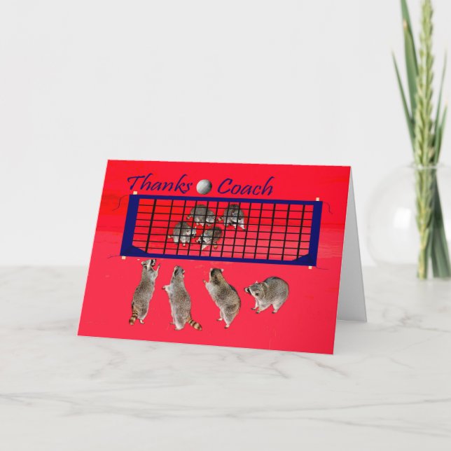 Thank You To Volleyball Coach Greeting Card (Front)