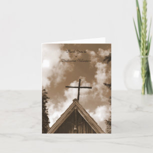 Thank You to Volunteers Note Card, Old Church Card