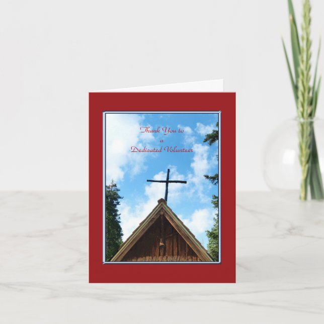 Thank You to Volunteers Old Church Greeting Card (Front)
