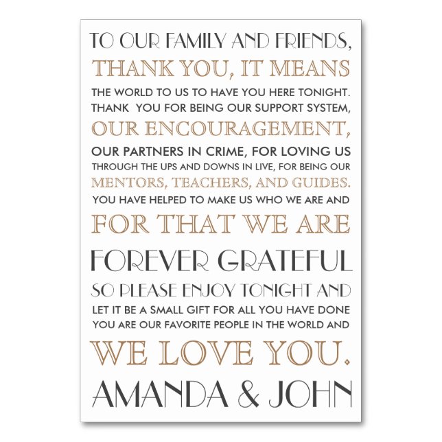 Thank you to wedding guests (Front)