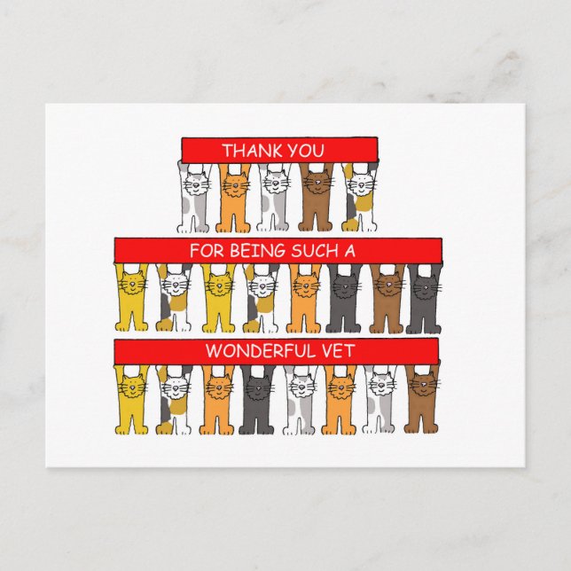 Thank You to Wonderful Veterinarian Postcard (Front)